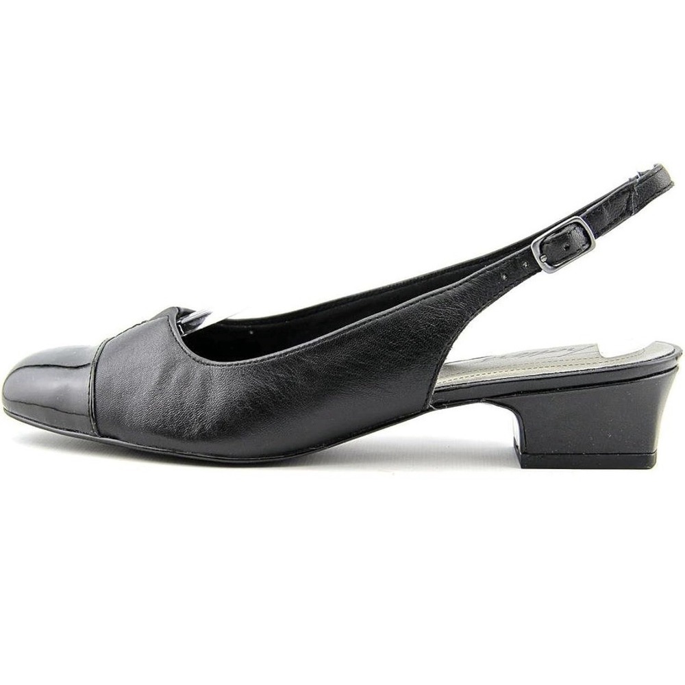 Trotters Dea Black Slingback Leather Pump Womens‎ 6 Wide New